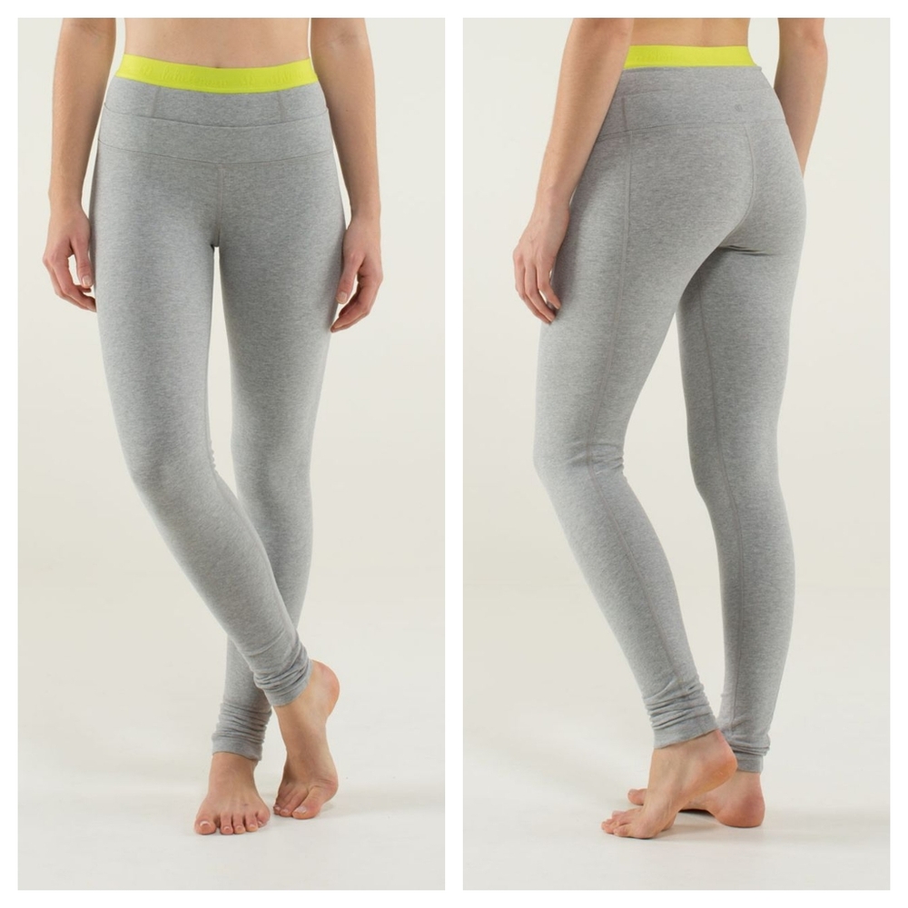 LULULEMON  Live Natural Pant Heathered Medium Grey / Antidote Neon 8